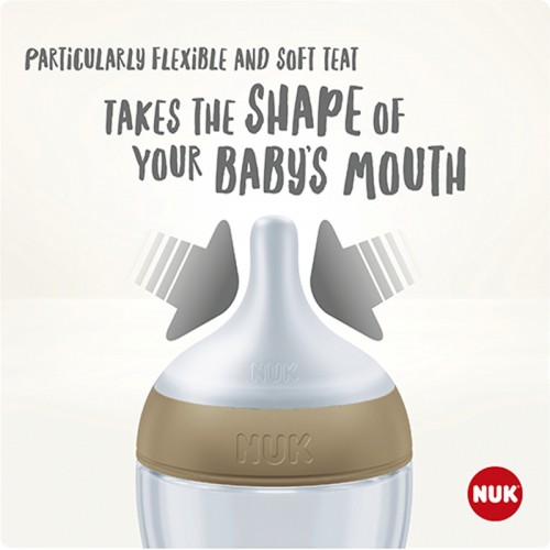 NUK Perfect Match Temperature Control Bottle with Soft Silicone Teat 260ml | Feeding Bottle | Made in Germany